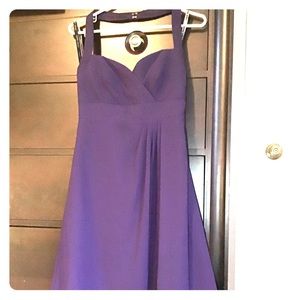 Dark purple Alfred Angelo halter dress knee-length